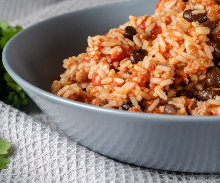 Rice with Black Beans — plated